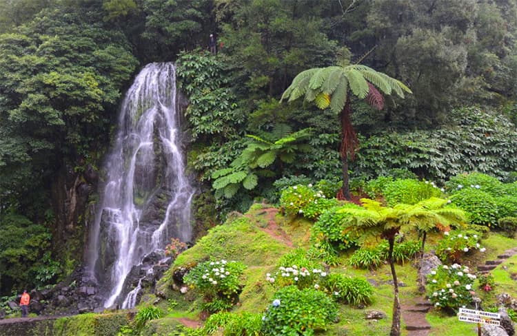 waterfall Sao Miguel Azores Portugal