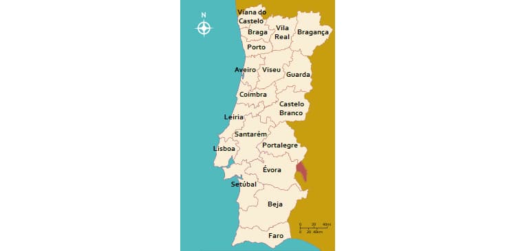 Carte des districts du #Portugal