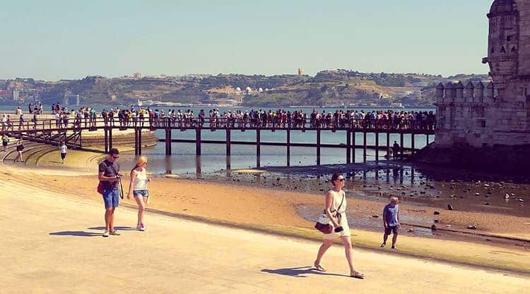 queue Belem tower Lisbon