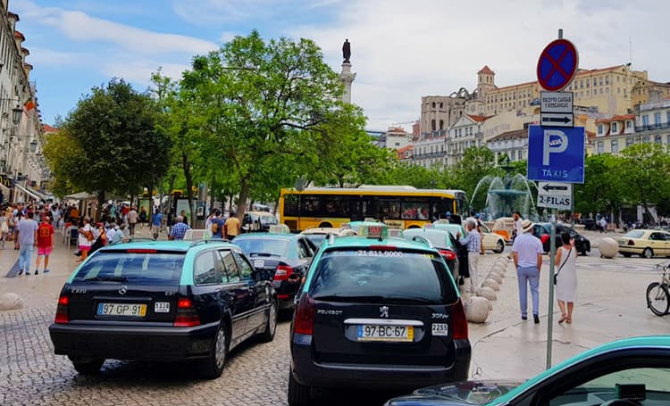 taxi rank Lisbon Portugal