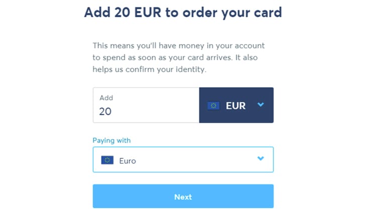 Transferwise add 20