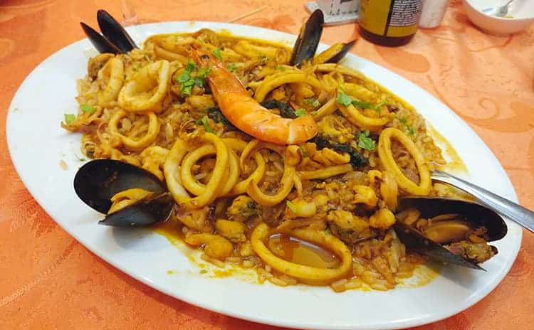 arroz con mariscos Portugal