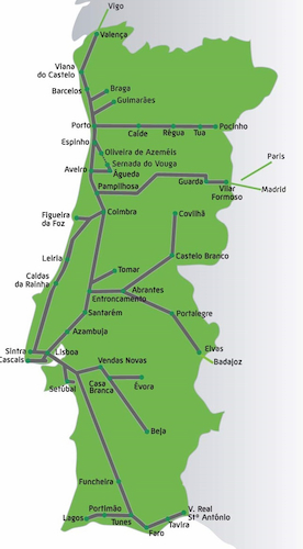 Portugal train map