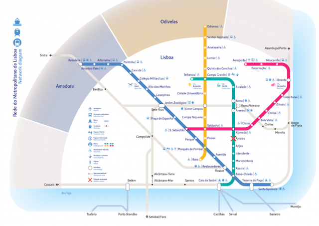 Metro Map Lisbon Accessibility
