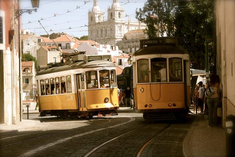 tram in Alfama