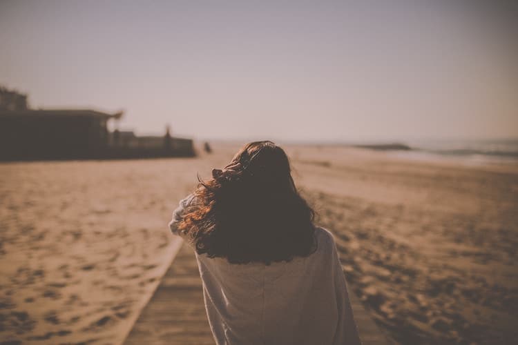 woman on beach